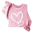 thumbnail image 2 of miqiqism Valentines Shirts for Women Cute Love Heart Print Sweatshirt Juniors Long Sleeve Tunic Tops Trendy Casual Crewneck Pullover Sweater Comfy Drop Shoulder Blouses,Pink,Small, 2 of 3