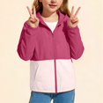 thumbnail image 7 of Coerni Boys& Girls 50+ Sun Hoodie Jacket Color Block Long Sleeve Full Zip Sun Protection Coats Summer Outdoor Lightweight Kids Clothes, 7 of 7