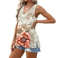 thumbnail image 4 of GERsome Tank Tops for Women Summer V Neck Sleeveless Floral T Shirts Trendy Loose Fit Beach Vacation Tops S-2XL, 4 of 7