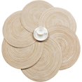 thumbnail image 5 of 38x38cm-lot De 6 Set De Table Coton Rond Set De Table Lavable Rsistantes La Chaleur Antidrapant Set De Table Nol Rond Beige Napperon Dcoration Po, 5 of 5