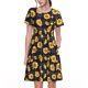 thumbnail image 1 of Balery Royal Blue Plaid Sunflower Vestidos sueltos de manga corta para mujer, vestidos de verano 2025, vestidos casuales de corte A con vuelo., 1 of 6