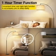 thumbnail image 5 of OUTON Arc Floor Lamp with Remote for Living Room, LED Dimmable Modern Standing Lamps with 4 Color Temperatures, Tall Light for Bedroom, Bigger Linen Shade,(Beige Lampshade), 5 of 10