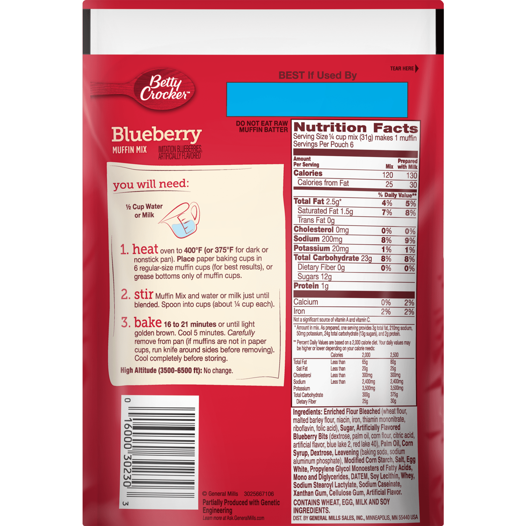 Betty Crocker Blueberry Muffin Mix Nutrition Information Nutrition Pics