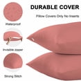 thumbnail image 5 of Outdoor Waterproof Throw Pillow Covers Set of 2 Coral Red Decorative Pillowcases Square Outdoor Pillows Cushion Case 18x18 Inch Solid Color Patio Pillows for Couch Sofa Bed Garden, 5 of 9