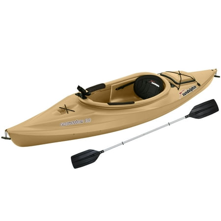 Angler Fishing Kayak Package - Sun Dolphin Excursion 10' Sit-In Angler Kayak Sand, Paddle Included