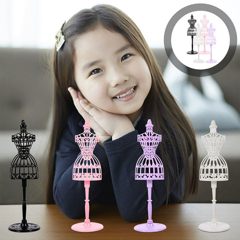 4pcs Doll Clothes Display Rack Miniature Mannequin Model Doll House Accessory Mini Doll Costume Holder, Size: 25x20x6CM