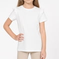 thumbnail image 4 of NIPAXO Girls T-Shirt Flutter Sleeve Cotton Blend Short Sleeve Solid Color Crewneck Tee for Girls, White, Sizes 5-6Y, 4 of 6