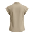 thumbnail image 4 of Oiangi Tank Tops for Women Henley V Neck Sleeveless Shirts Casual Business Office Dressy Tanks Khaki 3XL, 4 of 6