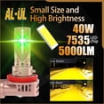 thumbnail image 2 of Alla Lighting H3 LED Headlights Low Beam High Beam Fog Lights Bulbs, 3000K Golden Yellow, Super Bright CSP-7035 LEDs Replacement, 2 of 11