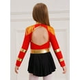thumbnail image 3 of YUUMIN Kids Ringmaster Tailcoat Dress-up Long Sleeve Tassel Drum Majorette Formal Dress Red 12, 3 of 7