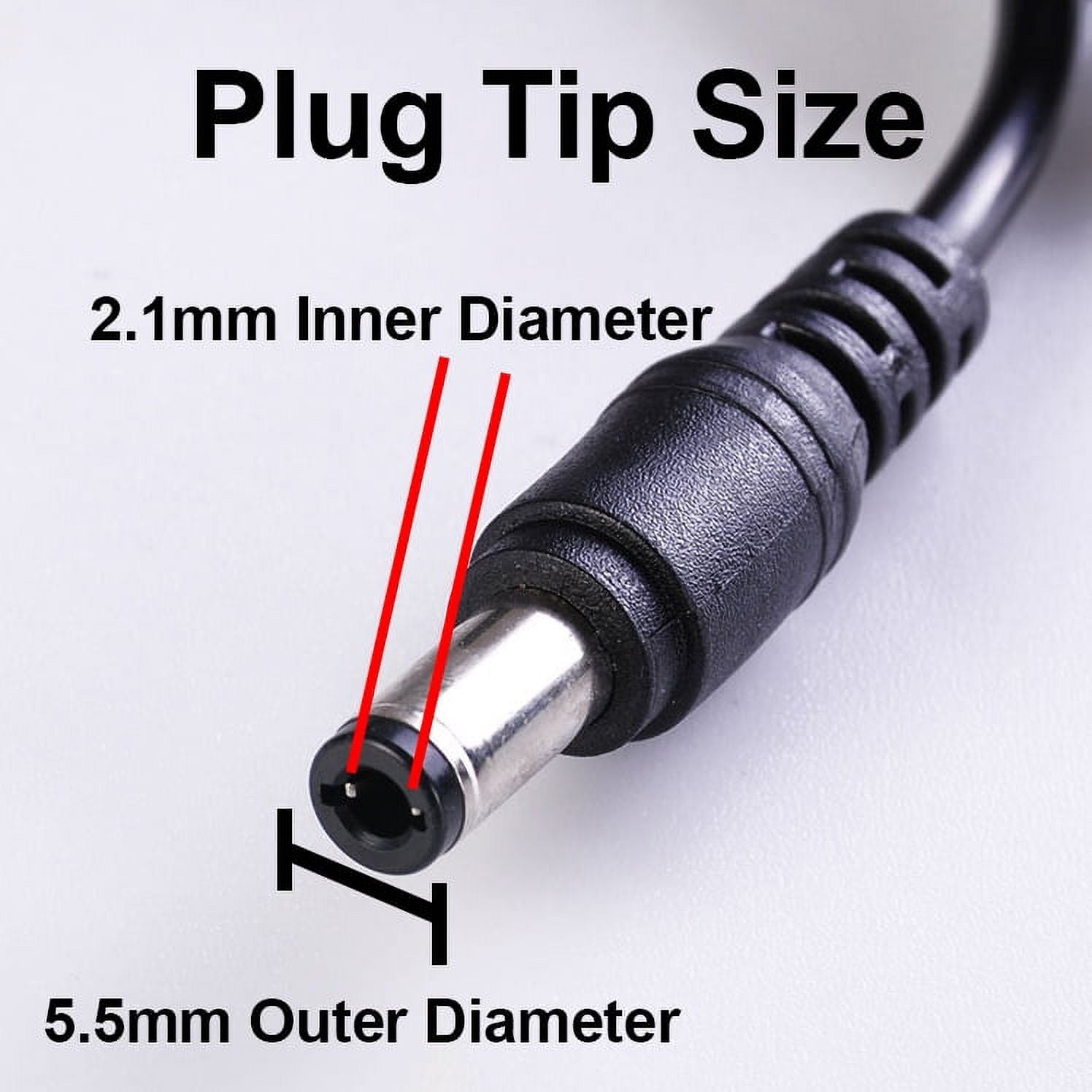 9 Volt DC, 1 Amp Power Adapter with 5.5mm Barrel Jack, 2.1mm Inner Diameter (Center Positive)