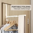 thumbnail image 2 of Over The Door Hooks Hanger Fit Door up to 1 3/4" Optimal 1pc,Over The Door Hanger with Retractable Rod,Foldable Over The Door Drying Rack for Laundry Bathroom Bedroom (Milky White, 1 Pack), 2 of 4