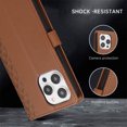 thumbnail image 3 of ELEHOLD Case for iPhone 14 Pro Shockproof Flip PU Leather Wallet Magmetic Buckle Case with Card Holder Slots Stand & Wrist Strap,Brown, 3 of 10