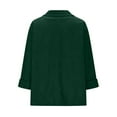 thumbnail image 4 of UAMVSH Corduroy Blazers for Women Classic Notch Collar Button Business Suit Jackets with Pockets Comfy 3/4 Sleeve Dressy Coats(Medium,Green), 4 of 6