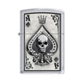 thumbnail image 1 of Tarjeta Zippo Ace Skull Lighter 4858 en cromo satinado, 1 of 1