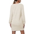 thumbnail image 3 of LUXUR Robe Chandail pour Femmes Chandail en Peluche Chandail à Manches Longues Mini Robes Ample en Molleton Abricot m, 3 of 4