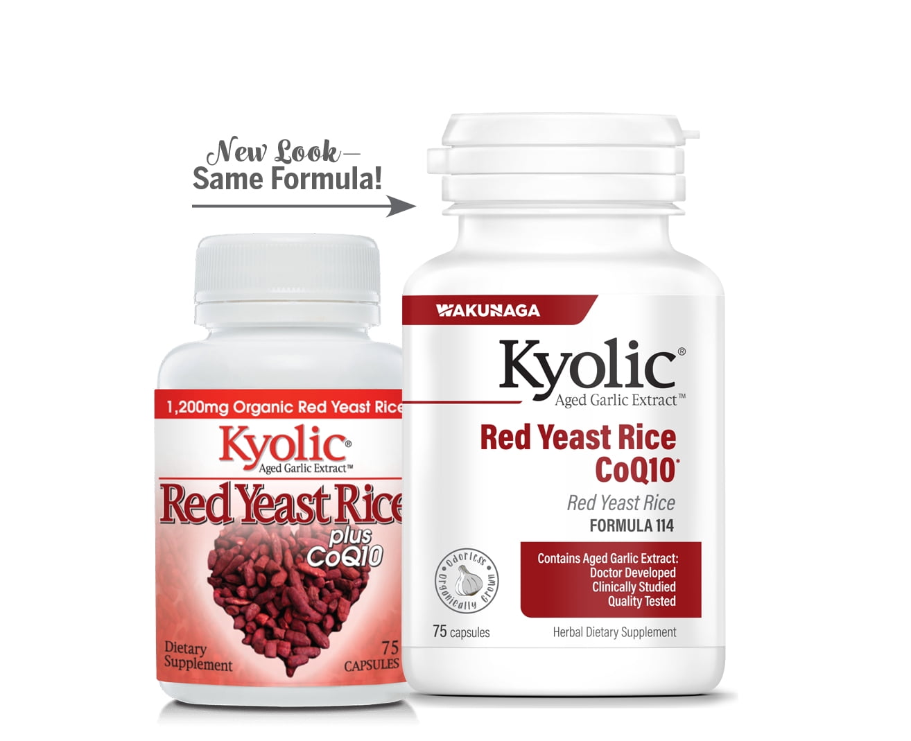 Kyolic Aged Garlic Extract Formula 114, Red Yeast Rice CoQ10, 75 Capsules