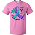 thumbnail image 3 of Inktastic Love and Care Suicide Prevention Awareness Ribbon and Hearts T-Shirt, 3 of 5