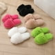 thumbnail image 4 of Zapatillas peludas para mujer, pantuflas peludas abiertas para el hogar, color caramelo, de alta gama, primavera y otoño, 2024, 4 of 5