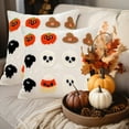 thumbnail image 5 of Halloween Decorative Pillow Covers 18x18, Soft Plush Faux Wool Ghost Pumpkin Pillowcases for Fall Autumn Holiday Home Decorations, 5 of 5