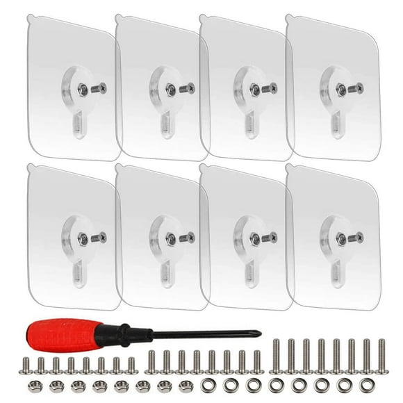 8-Ensemble Vis Adhésives Montage Mural Clous Sans Trace Sans Perçage Vis Adhésives avec 3 Tailles Différentes Vis pour Salle de Bain Cuisine Rangement Carrelage Mur