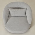 thumbnail image 2 of 34" Wide Gray Bouclé Swivel Barrel Accent Chairs, Set of 2 with Pillow, Modern Upholstered, 2 of 14