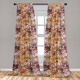 thumbnail image 2 of Vintage Window Curtains, Floral Bouquet of Retro Feels Spring Blooming Flowers Weathered Print, Lightweight Decor 2-Panel Set with Rod Pocket, Pair of - 28"x63", Cinnamon Caramel Mauve, by Ambesonne, 2 of 3
