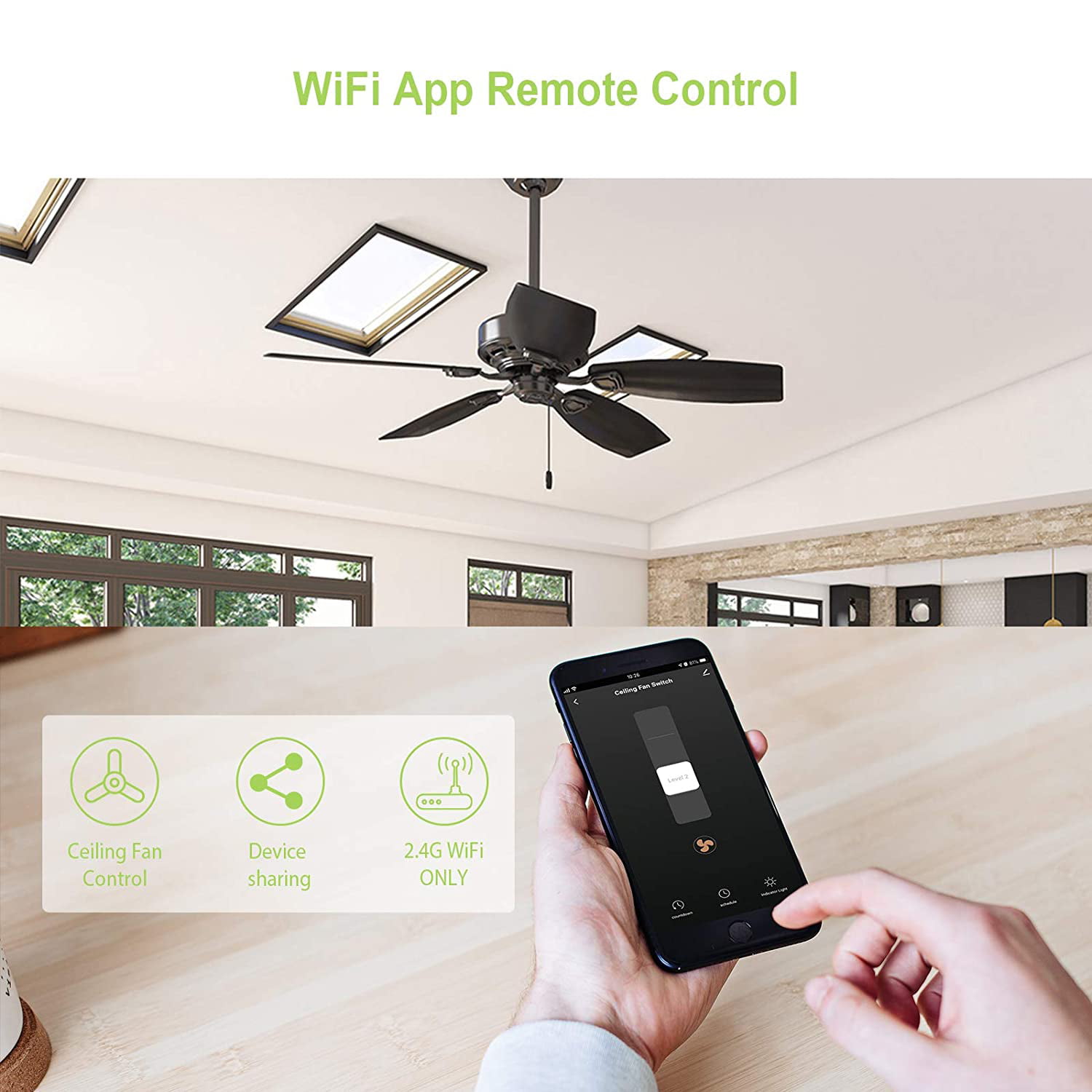 Ai-Sync Smart Ceiling Fan Remote Control with Wi-Fi Enabled 