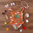 thumbnail image 5 of Grblisyd Girls One Piece Swimsuit Flutter Sleeve Hawaiian Quick Dry Crew Neck Swimwear Beach Sport Bathing Suit for Kids 4t, 5 of 6