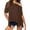 Brown, variant on Off The Shoulder Tops for Women Summer Short Sleeve Asymmetrical Oversized Tee Shirts Casual Spring Clothes