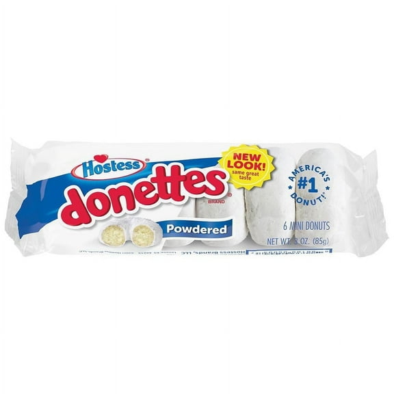 Hostess Donettes Single Serve Powdered Sugar 0.5 oz x 6 pack
