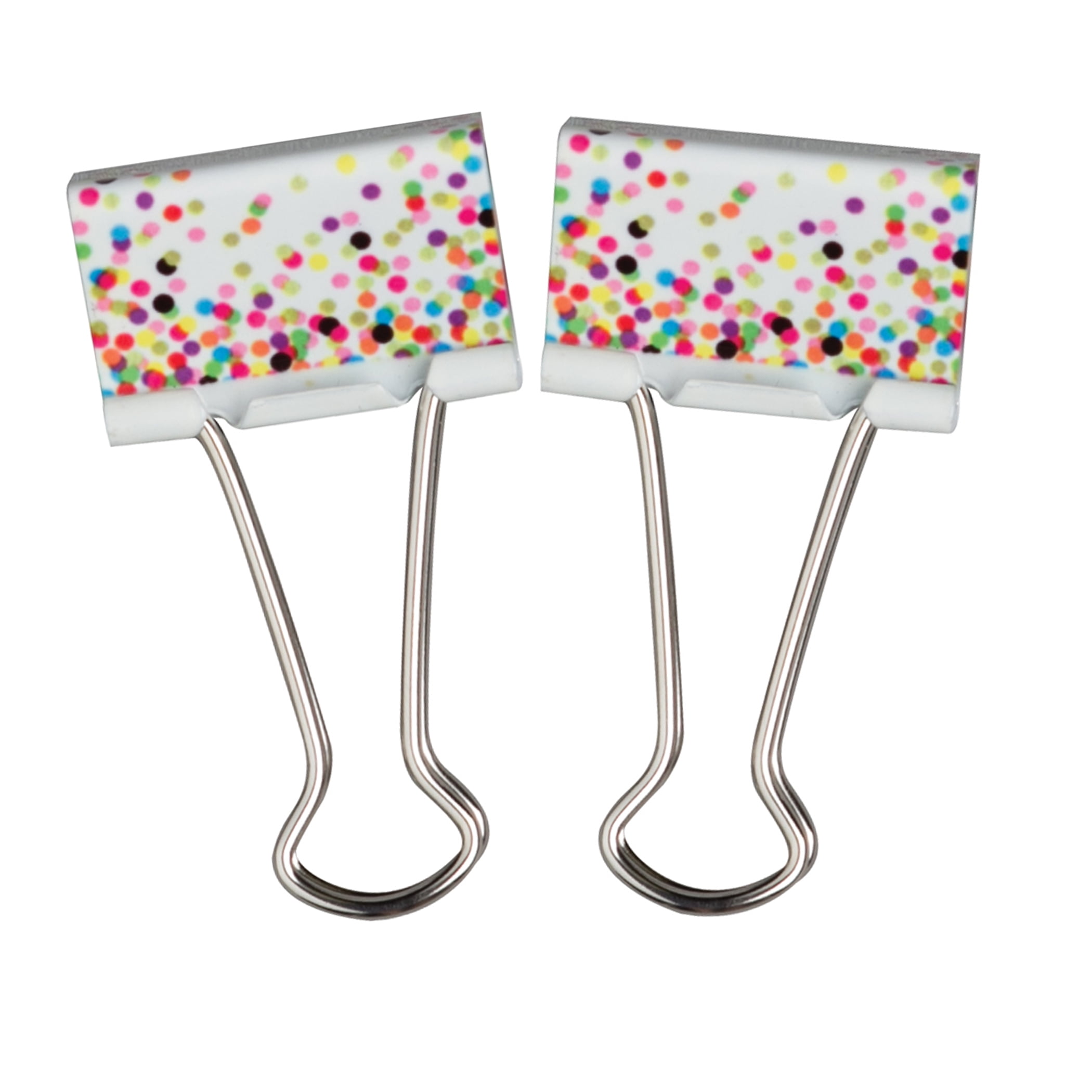 Teacher Created Resources Confetti Binder Clips, Medium, 8 Per Pack, 6 Packs