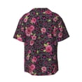 thumbnail image 6 of Lsque Rose Mix Leopard 2 print Men's Cuban Collar Short Sleeve Shirt Summer Beachwear Casual Button Down Fashionable Vacation Leisure Shirt-Small, 6 of 7