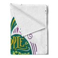 thumbnail image 2 of Saying Soft Flannel Fleece Throw Blanket, Inspirational Apple Print for Motivation Clean Eating Diet Fresh and Healthy, Cozy Plush for Indoor and Outdoor Use, 50" x 70", Green Purple, by Ambesonne, 2 of 5