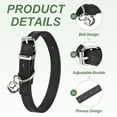 thumbnail image 3 of Dog Collar with Bell, Pu Leather Cat Collars Pet Basic Soft Padded Adjustable Buckle, 10" (Black, 1 Pcs), 3 of 7