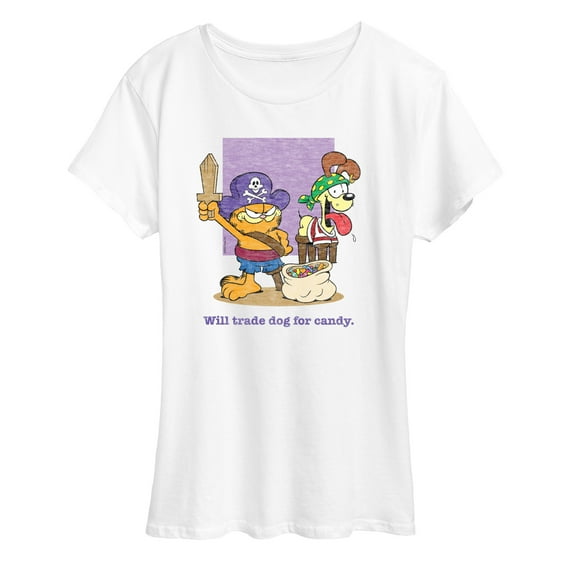 Garfield - Will Trade Dog For Candy - Women's Short Sleeve Graphic T-Shirt