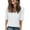 White, variant on Blmnix Purple Womens Tops Elbow-Length Basic Solid Loose V-Neck Blouse Blouses Trendy