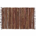 thumbnail image 3 of HF by LT Tucson Leather Rug, 44 x 72 inches, Handwoven Recycled Leather, Brown, 3 of 3