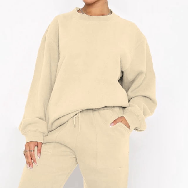 Puntoco Otoño Moda Mujeres Manga Larga Cuello Redondo Blusas Camisas Cintura Elástica Tie Bolsillo Pantalones Puntoco Puntoco-3296