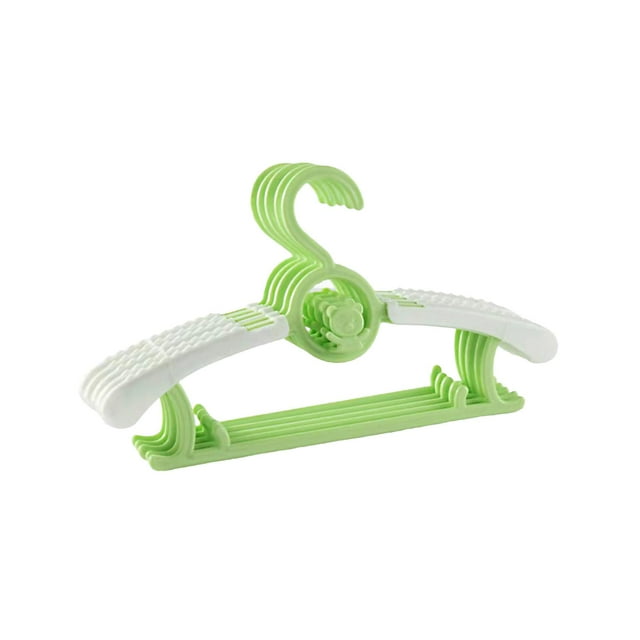 yuksok 5Pcs Children's Hanger Adjustable Children's Hanger Multifunctional Baby Clothes green