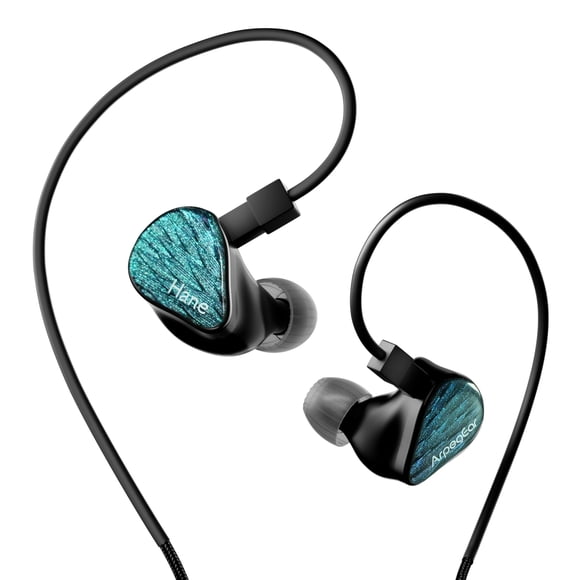 TOPPING Arpegear Hane IEM Earbuds, High-Fidelity Sound, 16 Tuning Options, Feathered Backplate, Detachable Cable, Comfortable Fit, High-Resolution in Ear Monitors for Musicians & Gamers(Black)