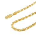 thumbnail image 3 of Sterling Silver and Gold Plated Rope Chain Necklaces and Bracelets - 3.70MM Thick - 22 Inches, 3 of 7