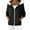 Black, variant on Women's Zip Up Hoodie Long Sleeve Fleece Lined Faux Fur Collared Fall Winter Lightweight Hooded Sweatshirt with Pockets