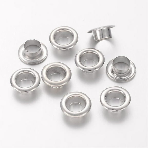 1000 pc European Style Brass Eyelet Core Grommet for Large Hole Beads Platinum 8.7x3.5mm Hole: 4.8mm