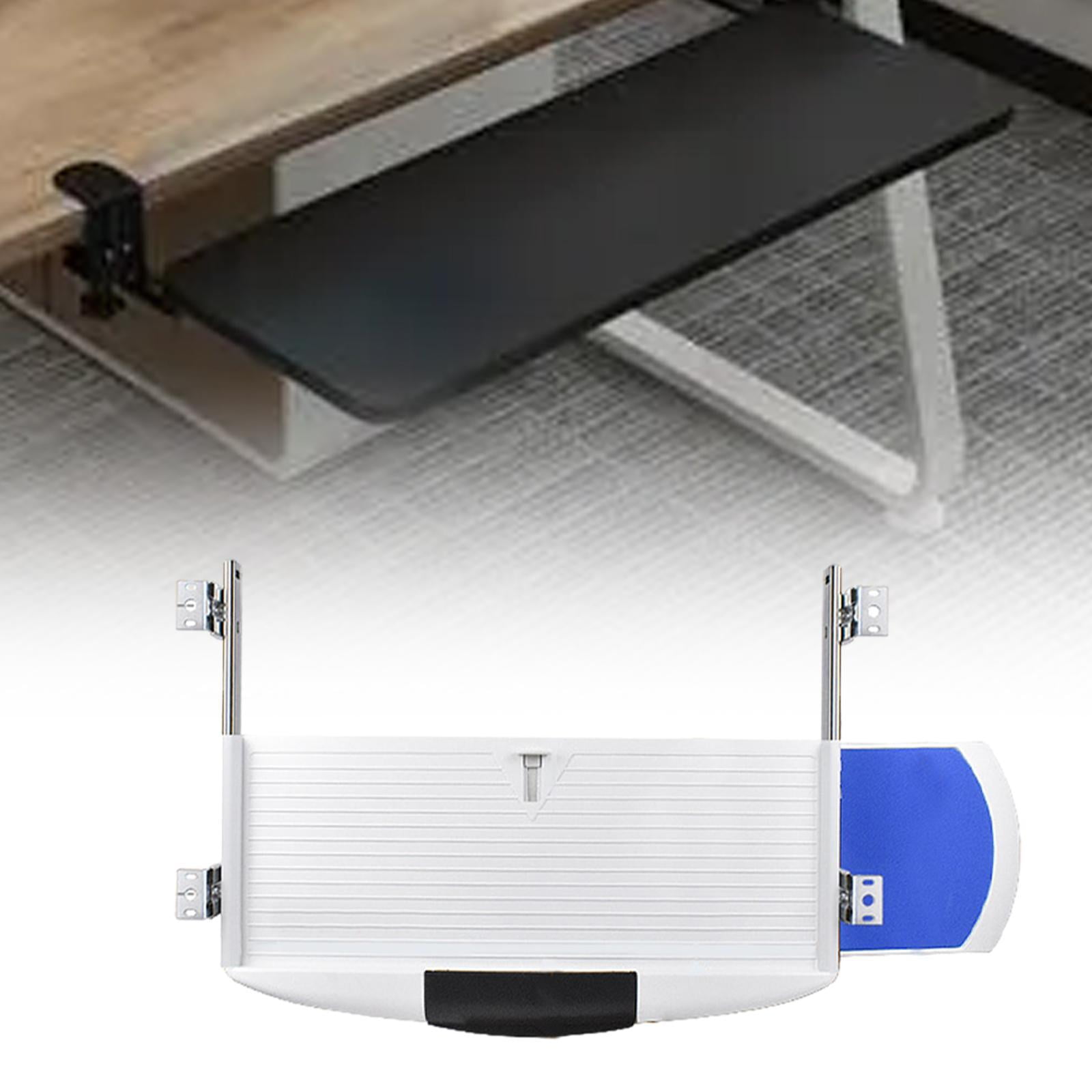 TISHITA Pull Out Keyboard Tray Multipurpose Keyboard Tray Under Desk for Office Home Grey White