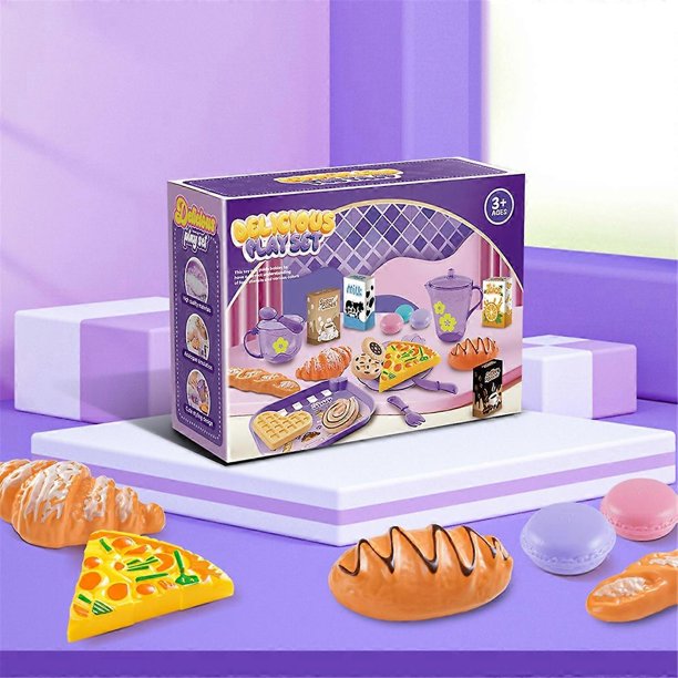 33pc Play House Kitchen Toy Set Children Tea Play Set for Kids, Role Playing Toy with Dessert and Tableware