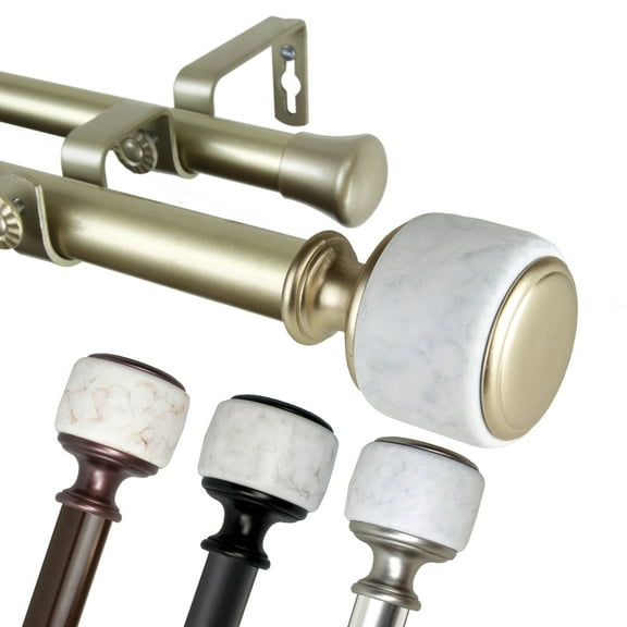 1 inch Vincenzo Double Curtain Rod 66-120" - Black