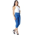 thumbnail image 3 of Lowla 239257 High Waisted Butt Lifting Colombian Women Capri Jeans Colombianos Levanta Cola Blue 10, 3 of 5