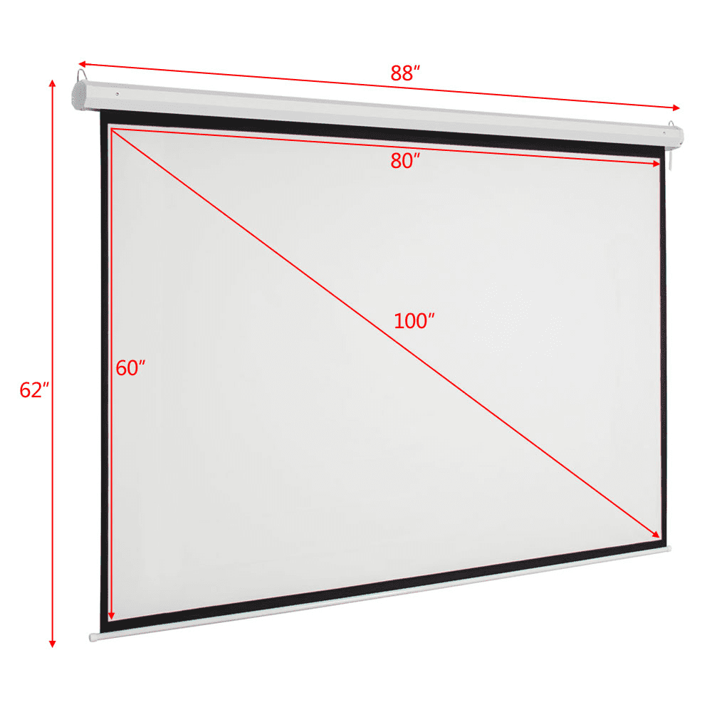 Motorized Projector Screen with Remote Control Matte, White (Viewing Area 100" 4:3 80" x 60")
