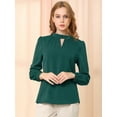 thumbnail image 2 of AllegK Dde San Patricio profesional Blusas de gade manlarcon cuello alto elegante pamujer De color verde oscuro XS, 2 of 6
